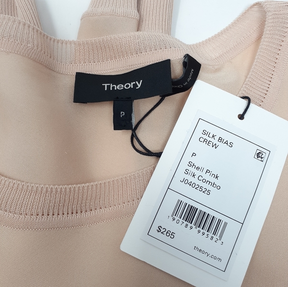 THEORY Crewneck Bias Silk Top - Picture 9 of 11